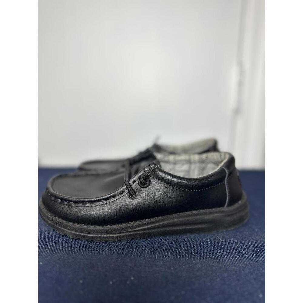 NWOT | Hey Dude | Wally Youth Mono Leather Slip on Shoes Comfort Casual |
